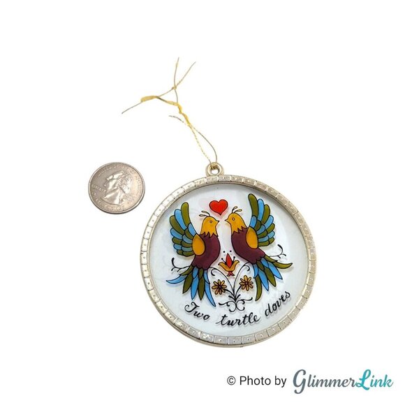Vintage Trim A Tree SNP Two Turtle Doves Painted Art IOB Ornament - Picture 3 of 6